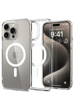 اشتري Ultra Thin iPhone 15 Pro Max Clear Case with Mag Safe, Shockproof Protection, Anti Yellowing, iPhone 15 Cover Clear, Shock Absorption, Hard iPhone 15 Back Cover, Cell Phone Case iPhone 15 Case Clear في السعودية