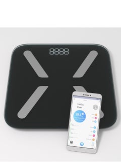 Buy T Electronics - Smart  Body Weight Scale - Digital Scales for  bathroom use - 14 Different Parameters - 440lb - Black in UAE