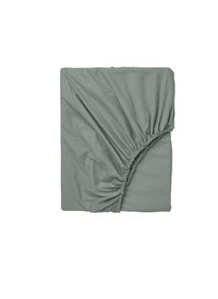 Buy Fitted sheet grey green 140x200 cm in Saudi Arabia