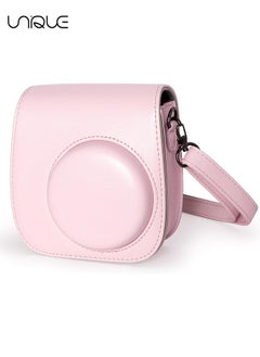 Buy Camera Case Compatible with Instax Mini 12, Protective Case PU Leather Bag with Pocket and Adjustable Shoulder Strap (Pink) in Saudi Arabia