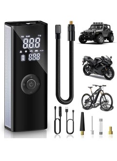 Buy PINREK 150 PSI Tire Inflator Portable Air Compressor with 7800mAh Battery- 25L/Mins Airflow Car Tyre Air Pump with Digital Pressure Gauge, LED Light, Electric Pump for Car, Off Road, Truck, SUV, Bike in UAE