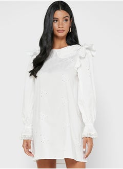 Buy Broderie Collar Smock Dress in Saudi Arabia