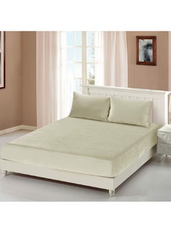Buy 2-Piece Classic Cotton Twin Fitted Bedsheet Set Ivory 5 x 30 x 25 cm CN T2PCFTDS-IVRD in Saudi Arabia