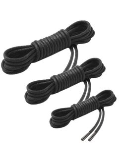 Buy 3-Pairs Waxed Round Shoe Laces for Men Women Leather Shoes Winter Martin Boots Black in UAE