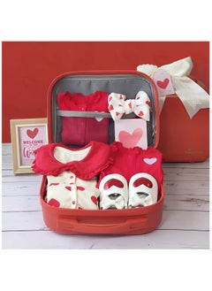 Buy Newborn gift set - Essential infant baby cotton outfit package for baby girl's giftset 10 in 1 in UAE