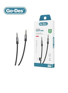 Buy Go-Des Nylon Male to Male Aux Audio Cable 1.2m  GAC-215 - Black in Saudi Arabia