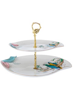 Buy Porcelain 2-tier cake and dessert stand with an attractive design in Saudi Arabia