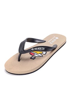 Buy Men New Summer Flip-flops Anti-skid Rubber Slippers Khaki in UAE