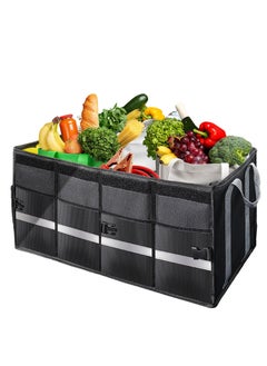 اشتري Auto Products Car Trunk Organizer Storage with Straps Foldable Design, Scratch Resistant & Waterproof Storage Organizer for Car Accessories, Tools, Food & More, Black في الامارات