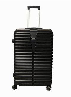 اشتري Destiny Checked Luggage | Hardside Iron Soft Handle Trolley with Universal Lock |Double 360° 4 Wheeler| Large-28 Inch, Balck في السعودية