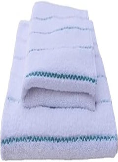 اشتري More Cottons More Cottons Waves Towel Size 50x100 Cm - White Green في مصر