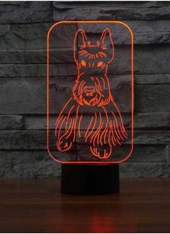 Buy Fashion and Beauty Scottish Terrier Shape Table Lamp LED Colorful Visual Dog Light Fixture Sleep Creative Bedside De   Color  Touch+Remote in UAE