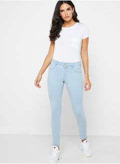 Buy Mid Rise Bleached Jeggings in UAE