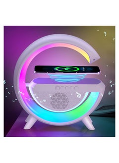 Buy Intelligent LED Table Lamp 4 in 1 Wireless Charger Night Light Lamp, App Control Bluetooth Speaker Alarm Clock, Home Office Study Bedside Charging Lamp for Bedroom Home Decor in Saudi Arabia