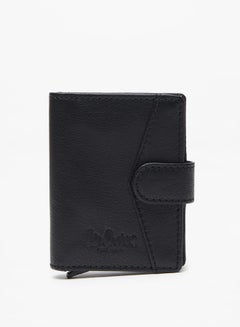 Buy Men Solid Leather Bi-Fold Card Holder With Snap Button Closure in Saudi Arabia