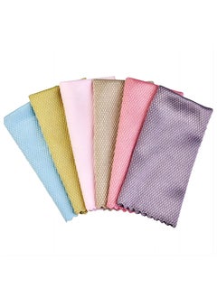 اشتري 6-Piece  Fish-Print Appearance Kitchen Dishcloth Set Multicolour 30CM*40CM في السعودية