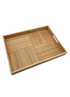 Buy Elegant Design Rectangular Bamboo Serving Tray Brown 5 x 35.6 x 48.3 cm G12-H105 in Saudi Arabia