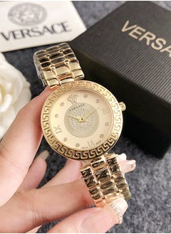 Buy Versace Women's Classic Fashion Quartz Watch with Gold Stainless Steel Strap 33mm in Saudi Arabia