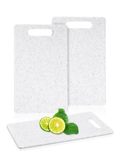 Buy Plastic Utility Cutting Board with Handles, Food Safe PP Material, Dishwasher Safe, Thick Chopping Board, Large Size, Easy Grip Handle, for Kitchen White 3 Pcs in Saudi Arabia