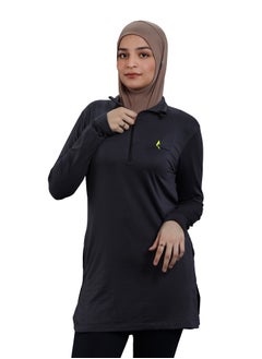 Buy Flush Women's Half Zipper lightweight Yoga Shirt With UV Sun Protection Pullover Long Sleeves Workout T-Shirt in Saudi Arabia