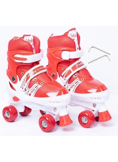 Buy Adjustable Roller Skate Shoes 2-Rows 4-Wheels Size 31-34 in Egypt