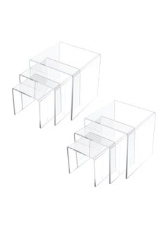 Buy 6 Pcs Acrylic Display Risers, Clear Square Nesting Stands Shelf for Display in Saudi Arabia