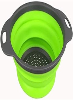 Buy Silicone Foldable strainer/colander for washing fruits, vegetables or pasta (green) ‎مصفاة سيليكون قابلة للطي لغسل الفواكه أو الخضار و لتصفية المعكرونة (أخضر) in Egypt