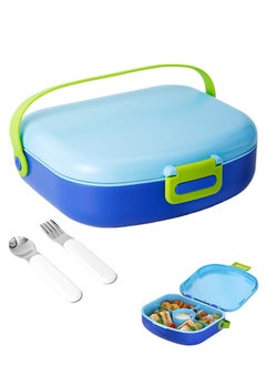 Buy Kids Bento Lunch Box, Lunch Containers for School with 4 Compartments, Utensils, Sauce Container and Handle, 1300ml in Saudi Arabia