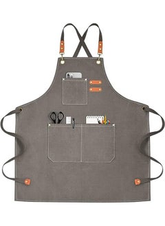 Buy 1-4 Pack Adjustable Bib Apron with 2 Pockets Cooking Kitchen/Canvas Tool Aprons for Women Men Chef in Saudi Arabia