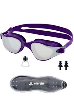 Buy Premium Swimming Goggles with Nose Plugs & Ear Plugs for Men, Women & Teenagers, - Clear Vision, 180° Panoramic View, Polarized, Anti-Fog, UV Protection, Leak-Proof Eyewear in Saudi Arabia