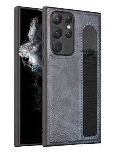 اشتري Luxury PU Leather with S Pen Slot Case for Samsung Galaxy S22 Ultra 5G Blue(No Pen) في السعودية