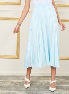 Buy Satin High Rise Pleated Midi Skirt in Saudi Arabia