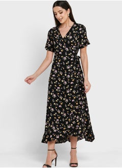 Buy Floral Wrap Maxi Dress in UAE