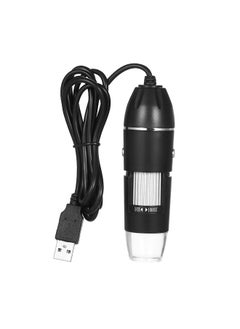 اشتري مجهر تكبير رقمي USB محمول وسطح المكتب، كاميرا 0.3 ميجابكسل، 8 مصابيح LED، عدسة مكبرة 1000X لنظام Windows/Mac مع حامل في السعودية