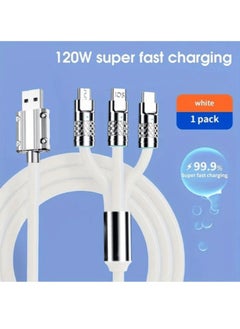 Buy 3 in 1 Fast Charging 120W 6A Cable For Micro + Lightning + Type-C in Egypt