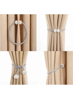 اشتري 2pcs Magnetic Curtain Tiebacks, Window Tieback Holder Decorative Rope Fixer Classic Tie Design For Home Office Window Drapes, Length 42cm في الامارات