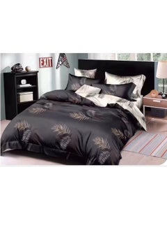 Buy Single Size Solid Printed Natural 100% Washed Cotton 4-Piece Bedding Set - Soft and  Breathable Duvet Cover 210x160cm with 1 Fitted Sheet 120x200+30cm and 2 Pillowcases 50x78 cm in UAE