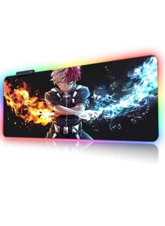 اشتري SHOTO TODOROKI RGB Mouse Pad ,Large Gaming Mouse Pad ,  Lighting Modes ,80 CM x 30 CM في مصر