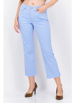 Buy Women Straight Leg Ankle Denim Jeans, Blue in UAE