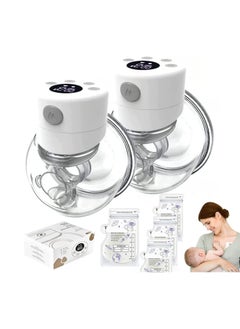 Buy 2pcs Electric Wearable Breast Pump+30 Pcs Breastmilk Storage Bags, S12 Hands Free Breast Pump, 2 Mode & 9 Levels Pumping Comfortable,Spill-Proof Ultra-Quiet Pain Free(2, normal size) in UAE