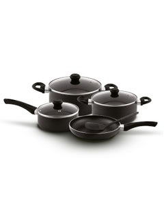 Buy Nonstick Cookware 8-Piece Set (NCS8G) - Casseroles, Frypan, Milkpan, and Nylon Spatula with Glass Lids - Kitchen Cookware Collection in UAE