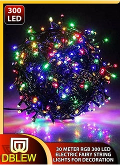 اشتري 30 Meter Waterproof RGB LED Fairy String Lights With 300 Megabright LEDS 8 Modes Electric Corded Ideal for Indoor and Outdoor Christmas Ramadan Birthday Diwali Festivals Home Decoration في الامارات