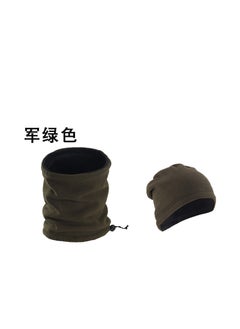 Buy 2022 Trendy Euro-American Fleece-Lined Warm Scarf Hat Mask ComboArmy Green Army Green in UAE