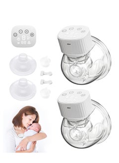 اشتري 2 pcs Electric Breast Pump Wearable Rechargeable Breast Pump Hands Free with LCD Display في السعودية