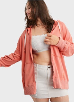 Buy Zip Through Knitted Hoodie in UAE