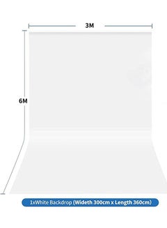 Buy Padom 10X20 ft(3X6M) Photography Backdrop Solid Color Background,Photo Studio,Collapsible High Density Screen for Video Photography and Television, Non-Gloss Reflective Fabrication 3Mx6M  White in UAE
