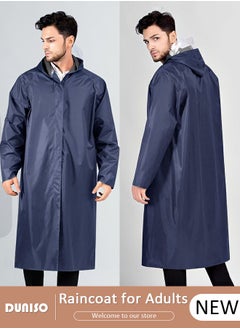 Buy Reusable Rain Coat for Adult, Oxford Cloth Waterproof Rain Weat, Lightweight Comfortable Raincoat for Outdoor Camping Fishing, Portable Rain Ponchos for With Hood and Drawstring in UAE