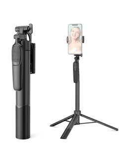 اشتري A65 Extendable Selfie Stick Tripod Stand Aluminum Alloy Max. 160cm Heigh with Remote Shutter Phone Tripod for Vlog Selfie Live Streaming في السعودية
