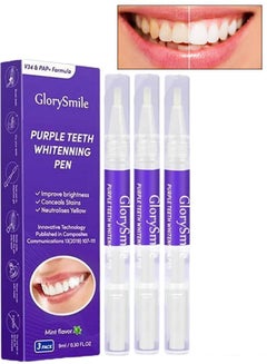 Buy 3 Pcs Purple Teeth Whitening Pen Purple Toothpaste for Teeth Whitening V34 Color Corrector Toothpaste Purple Toothpaste Whitening Teeth Whitening Kit for Sensitive Teeth with Pap in UAE