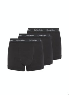 Buy Men's 3 Pack Trunks - Cotton Stretch, Black/ White in Saudi Arabia